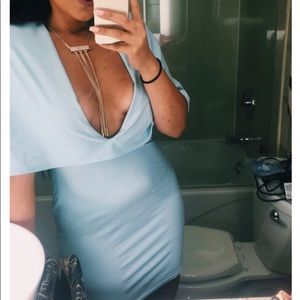 Blue missguided cape dress